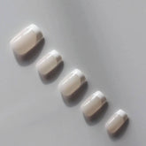 Vibeficant Progel Pastel Handmade Gel Press on Nails Short Coffin French Tip Design